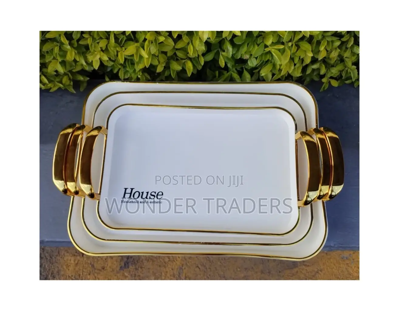 *Set of 3 Golden Trays*