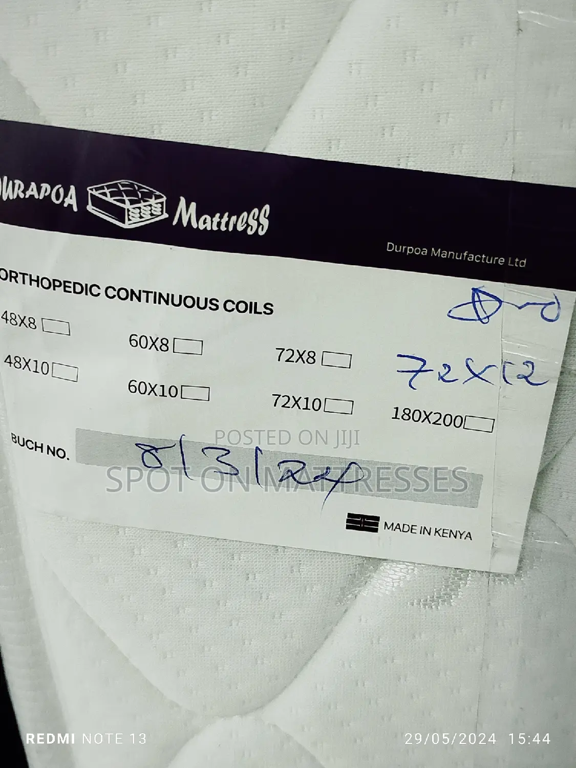 6by6 Orthopedic Spring Mattresses + Free Delivery.