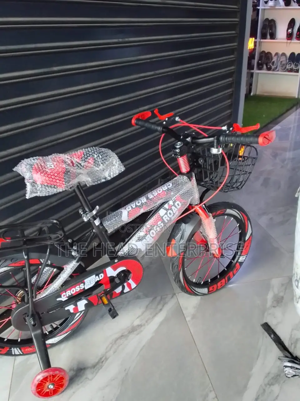 Size 16 Red Bike With Front Basket and Carrier