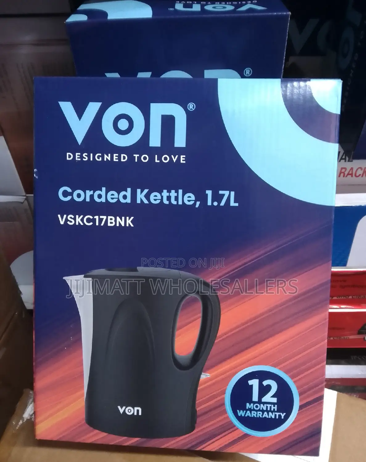 Electric Water Kettle Von Corded Kettle 1.7L Electric Kettle