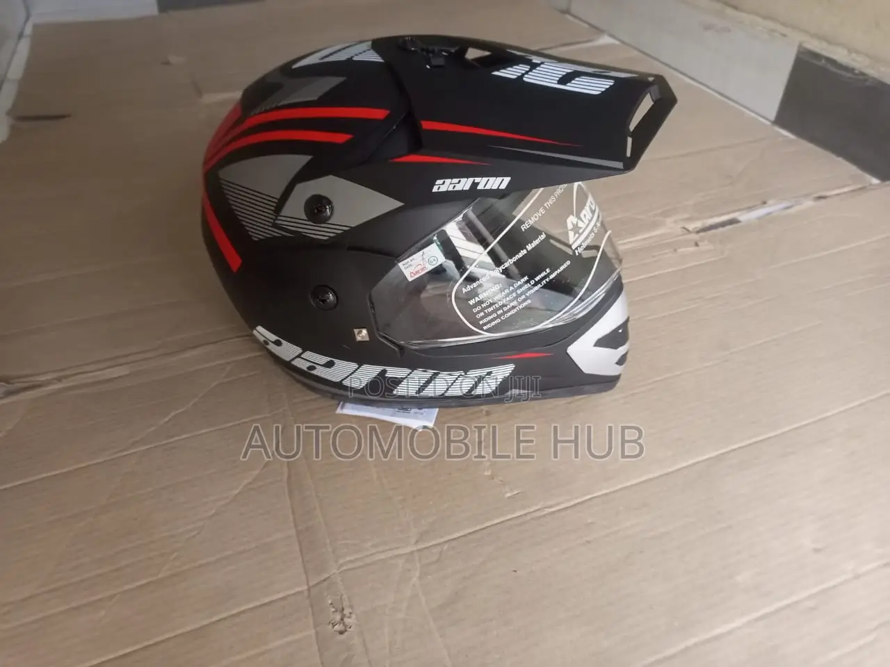 Aaron Off Road Riding Helmets Black Red