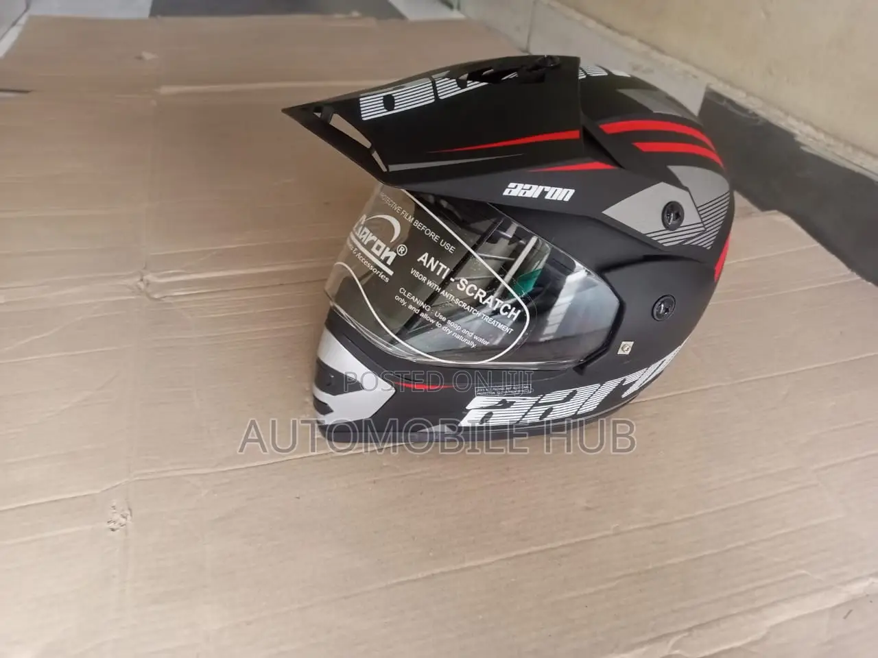Aaron Off Road Riding Helmets Black Red