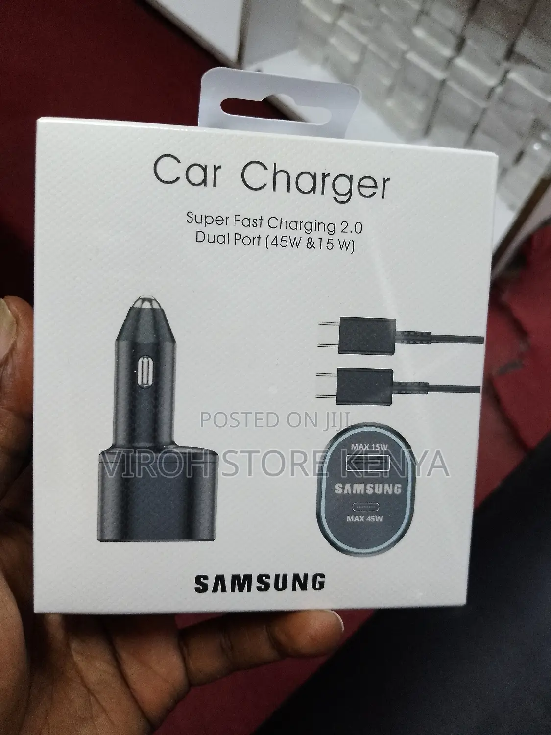 Samsung Car Charger Fast Charging 45watts/15watts With Cable