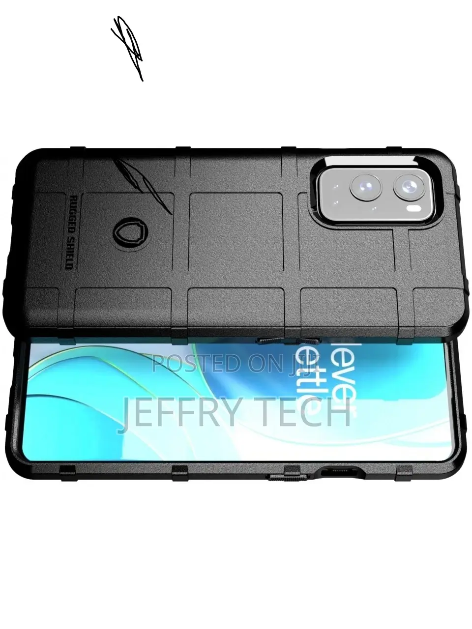 Oneplus 9 Pro Rugged Shield Anti-Shock Case Black