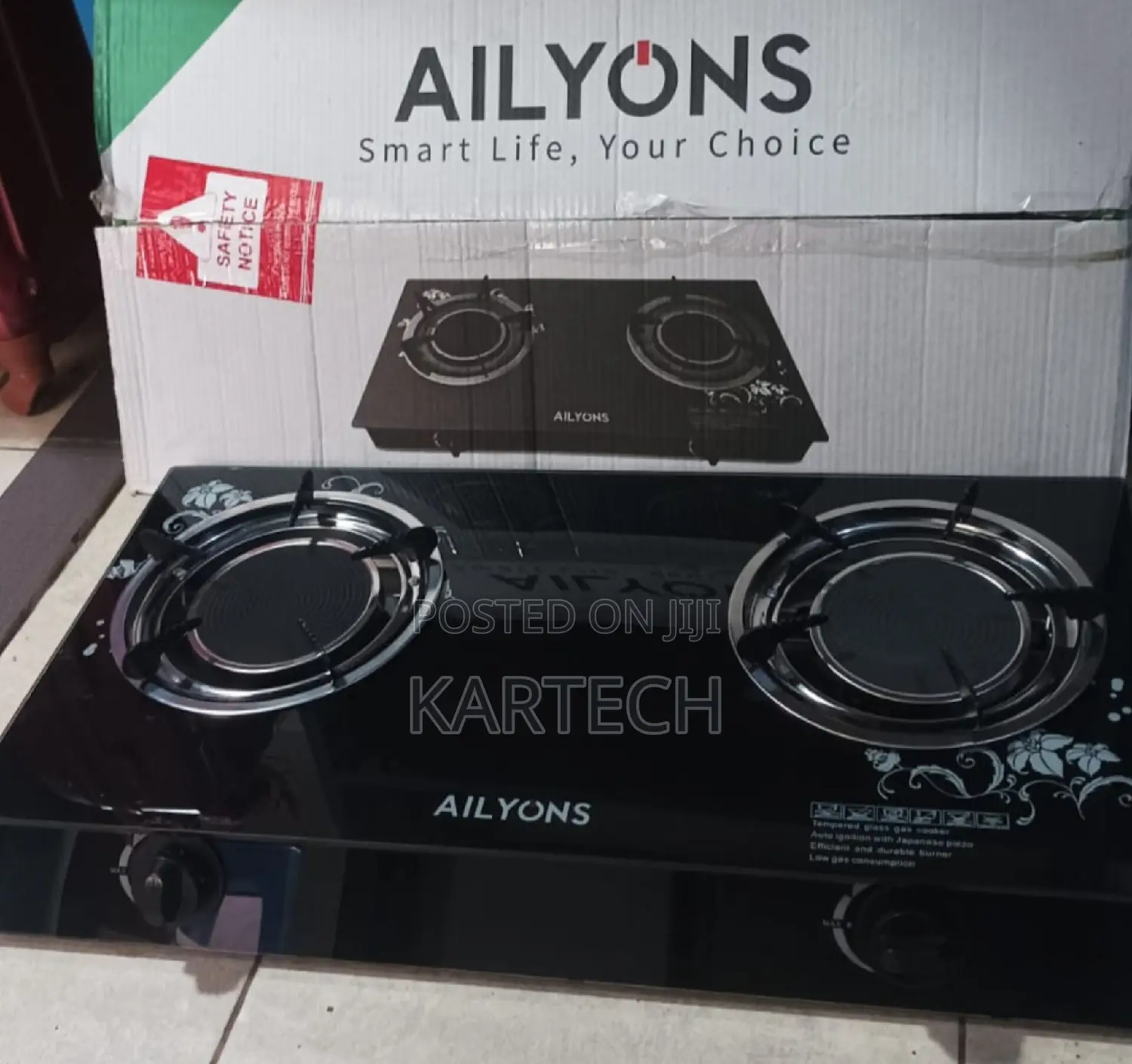 Ailyons Infrared 2 Burner Glass Table Top Cooker