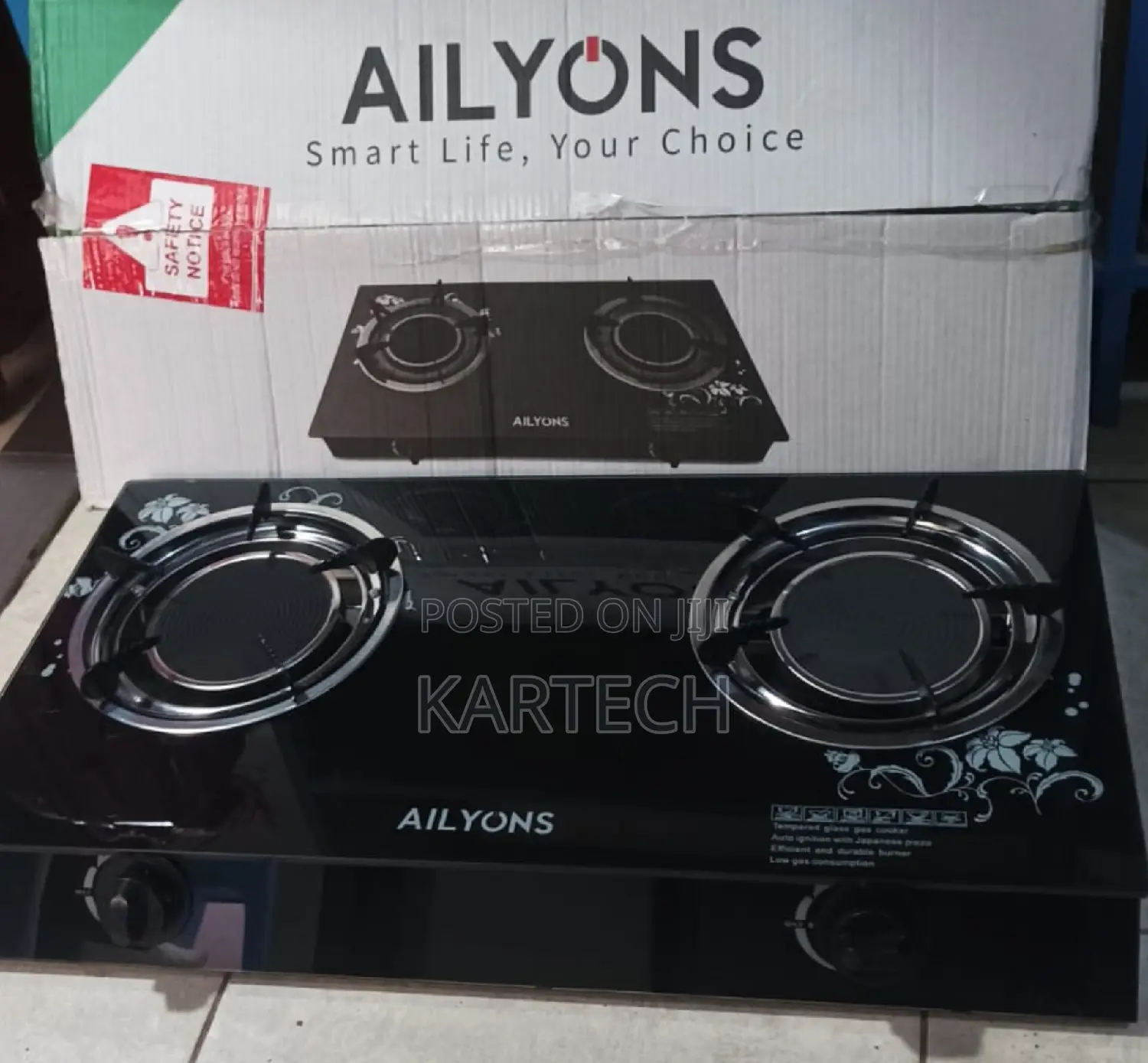 Ailyons Glass Table Top Infrared 2 Burner Cooker