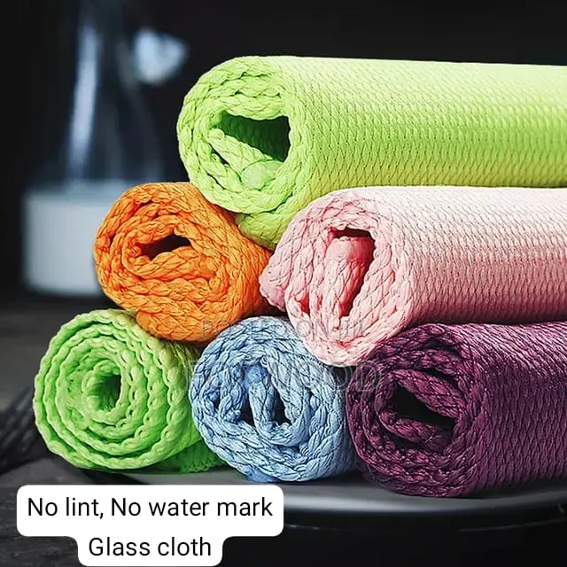 5pcs Fish Scale Microfiber Glass Cleaning Cloth