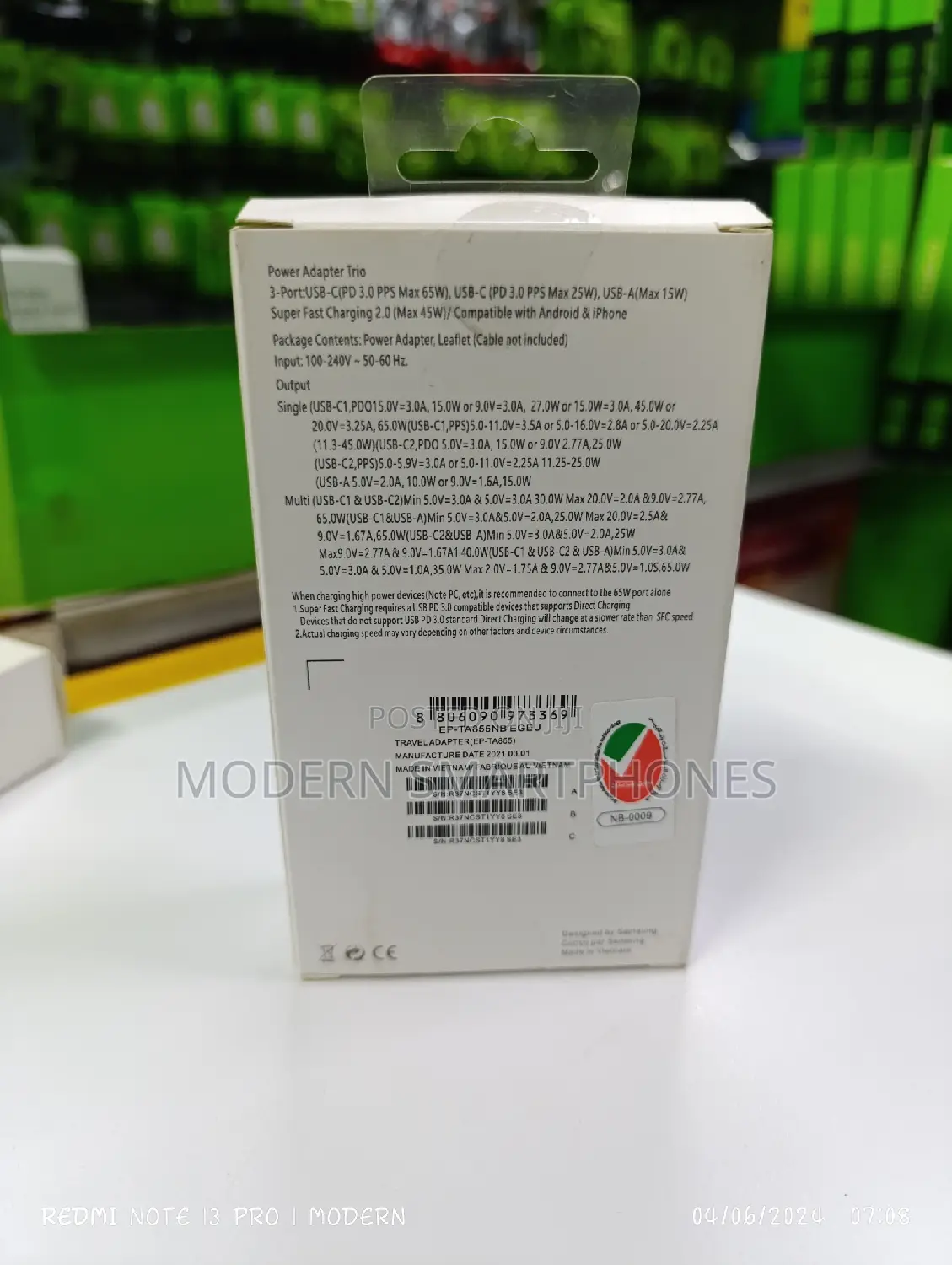 SAMSUNG 65W Fast Charging Power Adapter