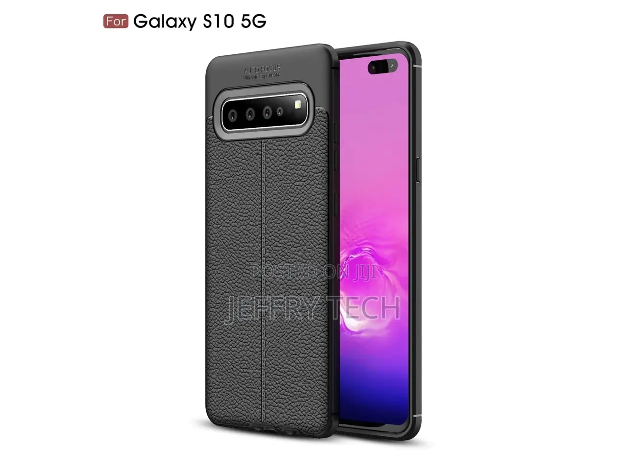 Samsung Galaxy S10 5G Leather Design Rubber Case TPU Cover B