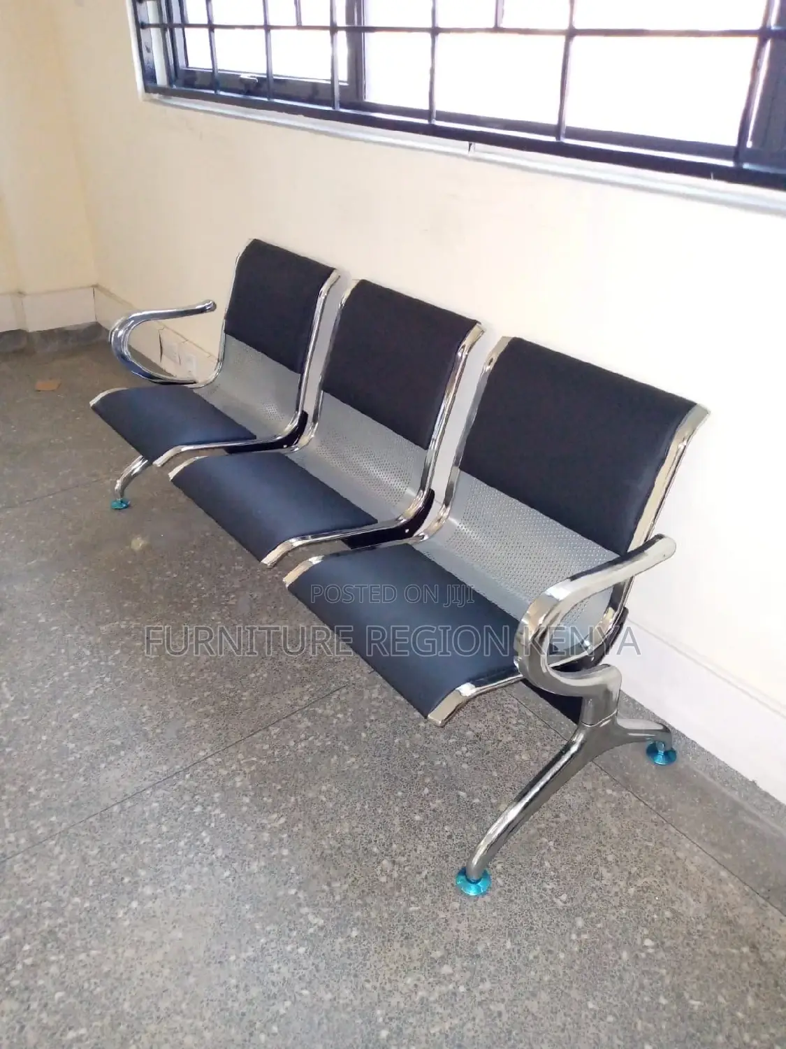 Three Seater Waiting Bench Padded