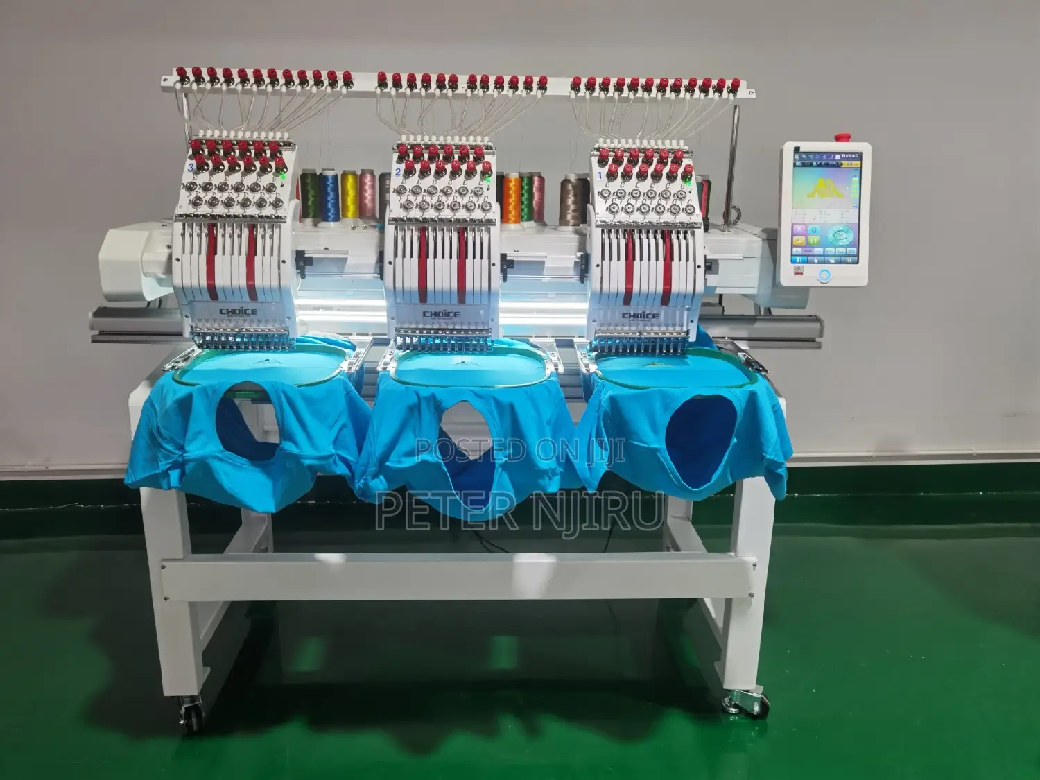 Commercial Cap / T-Shirt 3 Head Embroidery Machine