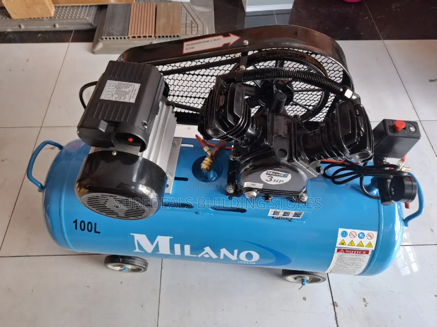 100 Liters Electric Air Compressor (Double Piston)