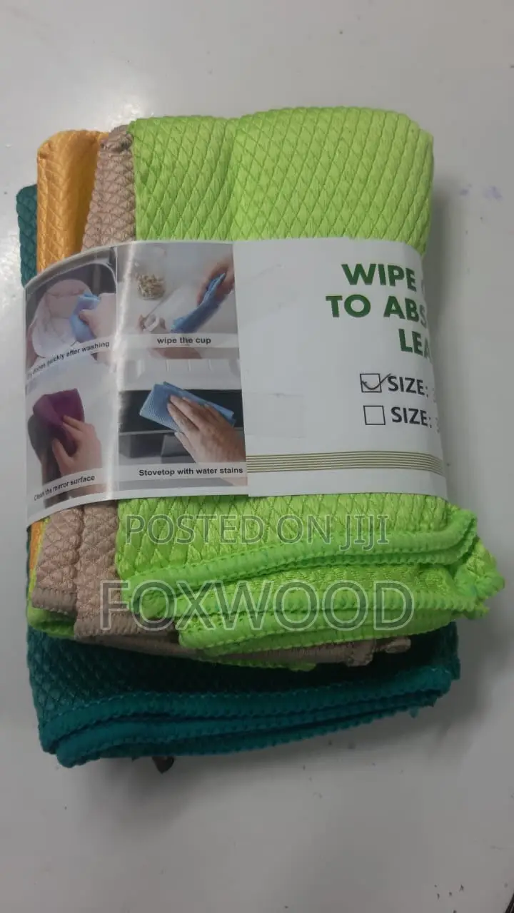 5pcs Fish Scale Microfiber Glass Cleaning Cloth