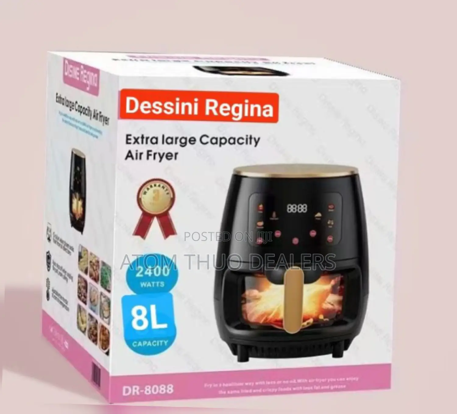 Glass Oven Dessini Air Fryer 8 Litres,