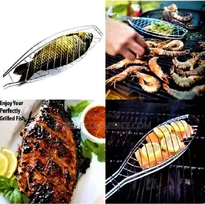 Stainless Steel BBQ Barbecue Fish Wire Mesh Grill Net Basket