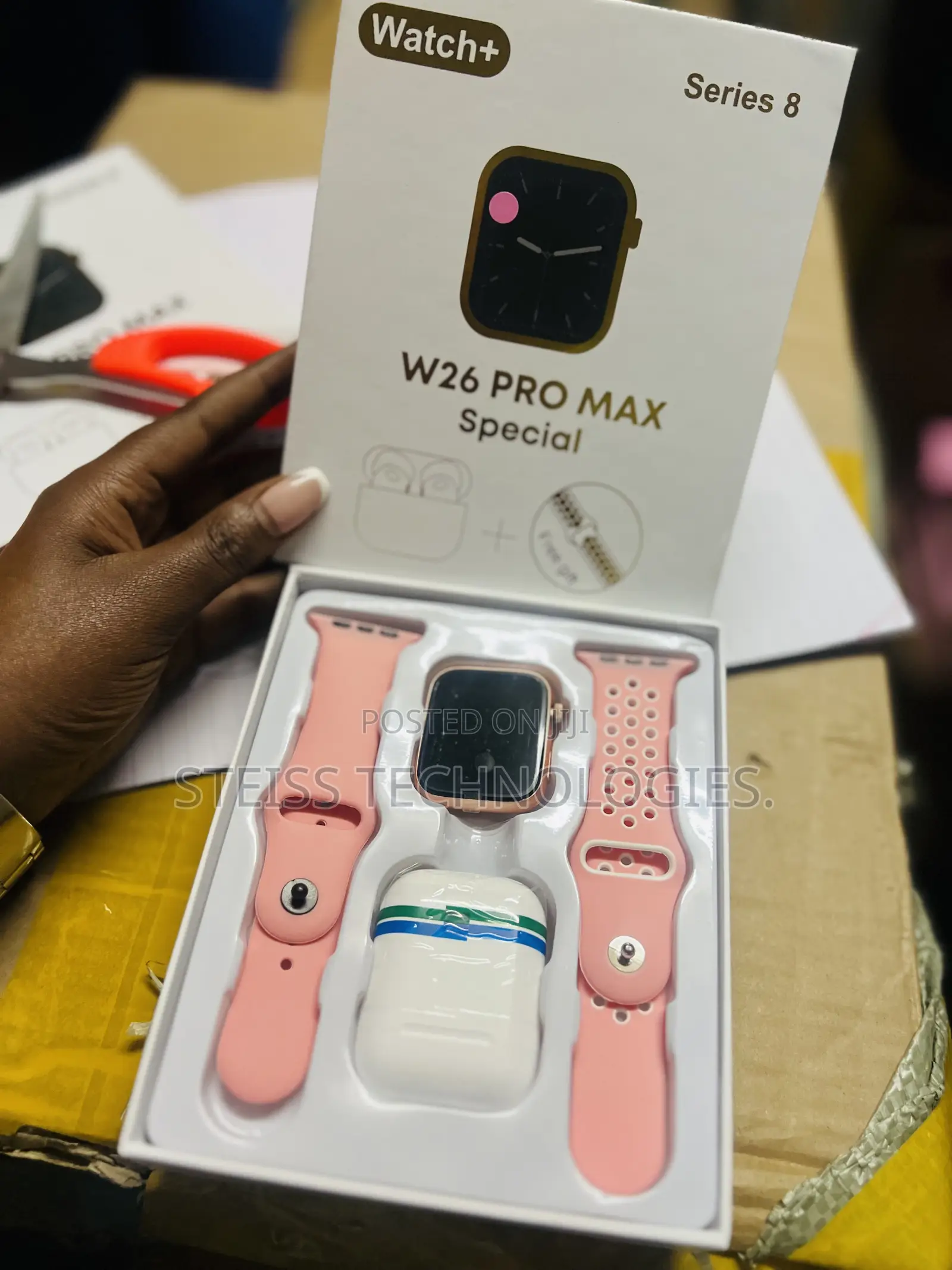 W26 Promax Pink Smartwatch.