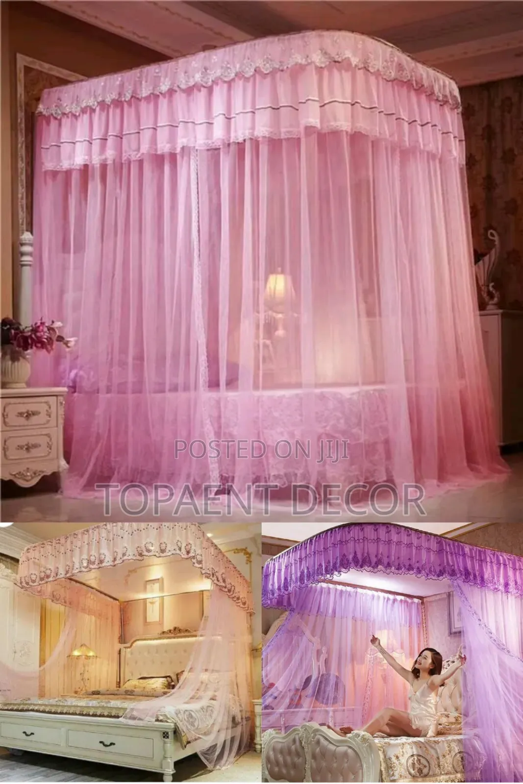 Pink Purple and Cream 2 STAND MOSQUITO NETS