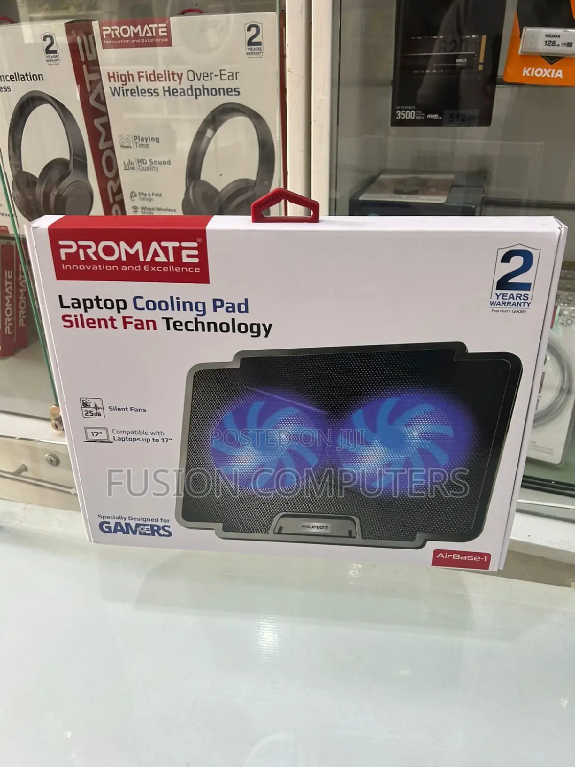 Promate Laptop Cooling Pad With Silent Fan – Airbase-1
