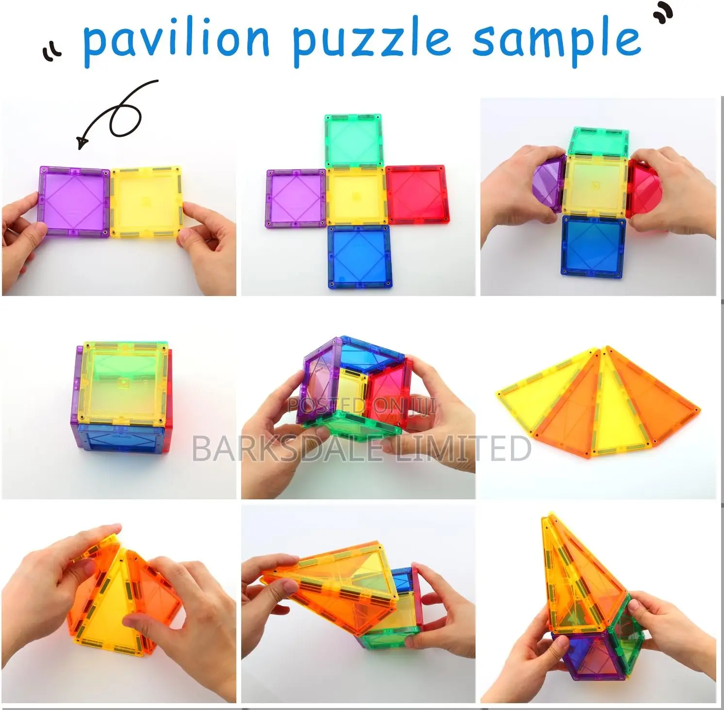 Magnetic Tiles Building Blocks Toy Gift Kids Children 46 PCS