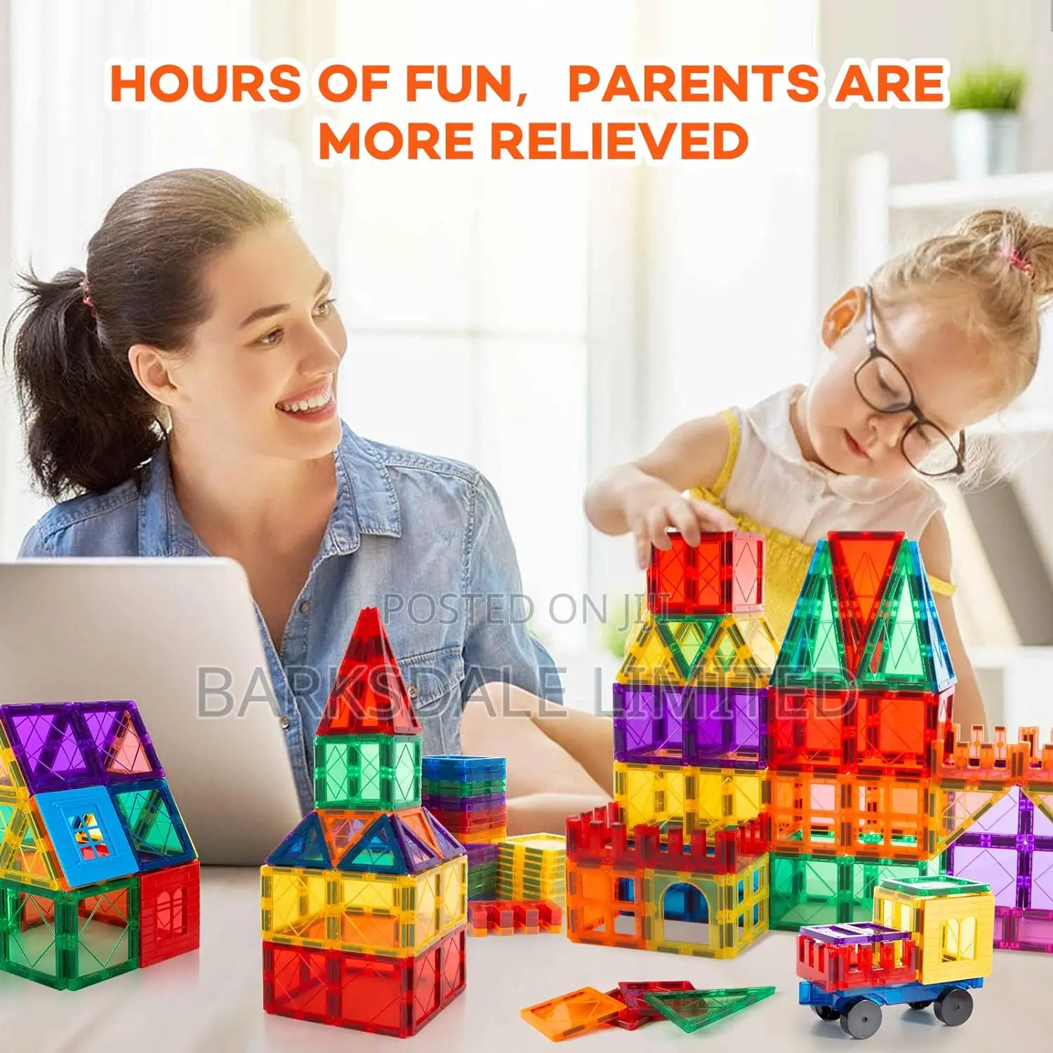 Magnetic Tiles Building Blocks Toy Gift Kids Children 46 PCS