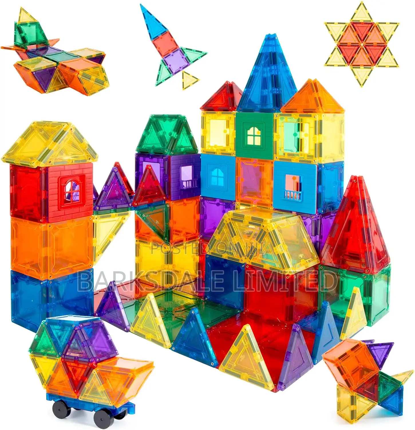 Magnetic Tiles Building Blocks Toy Gift Kids Children 46 PCS