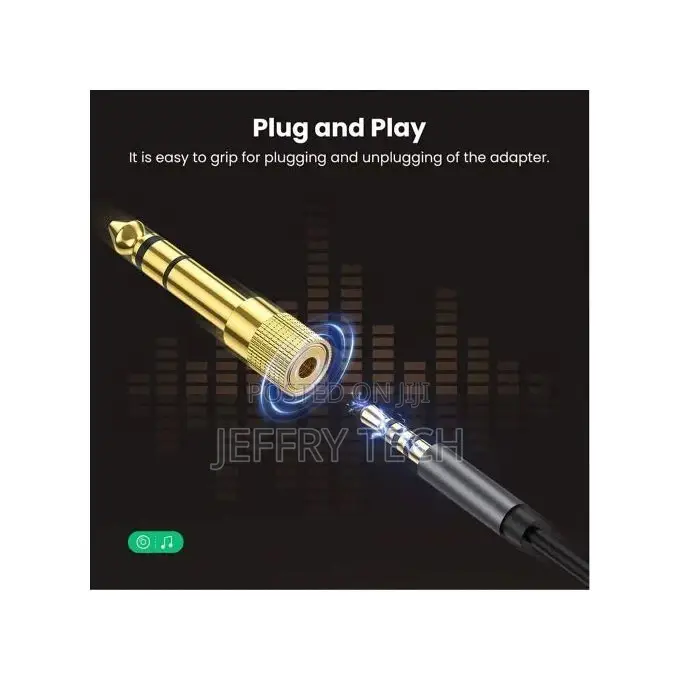 6.3 Mm Stereo Plug to 3.5 Mm Headphone Jack Adaptor Jack