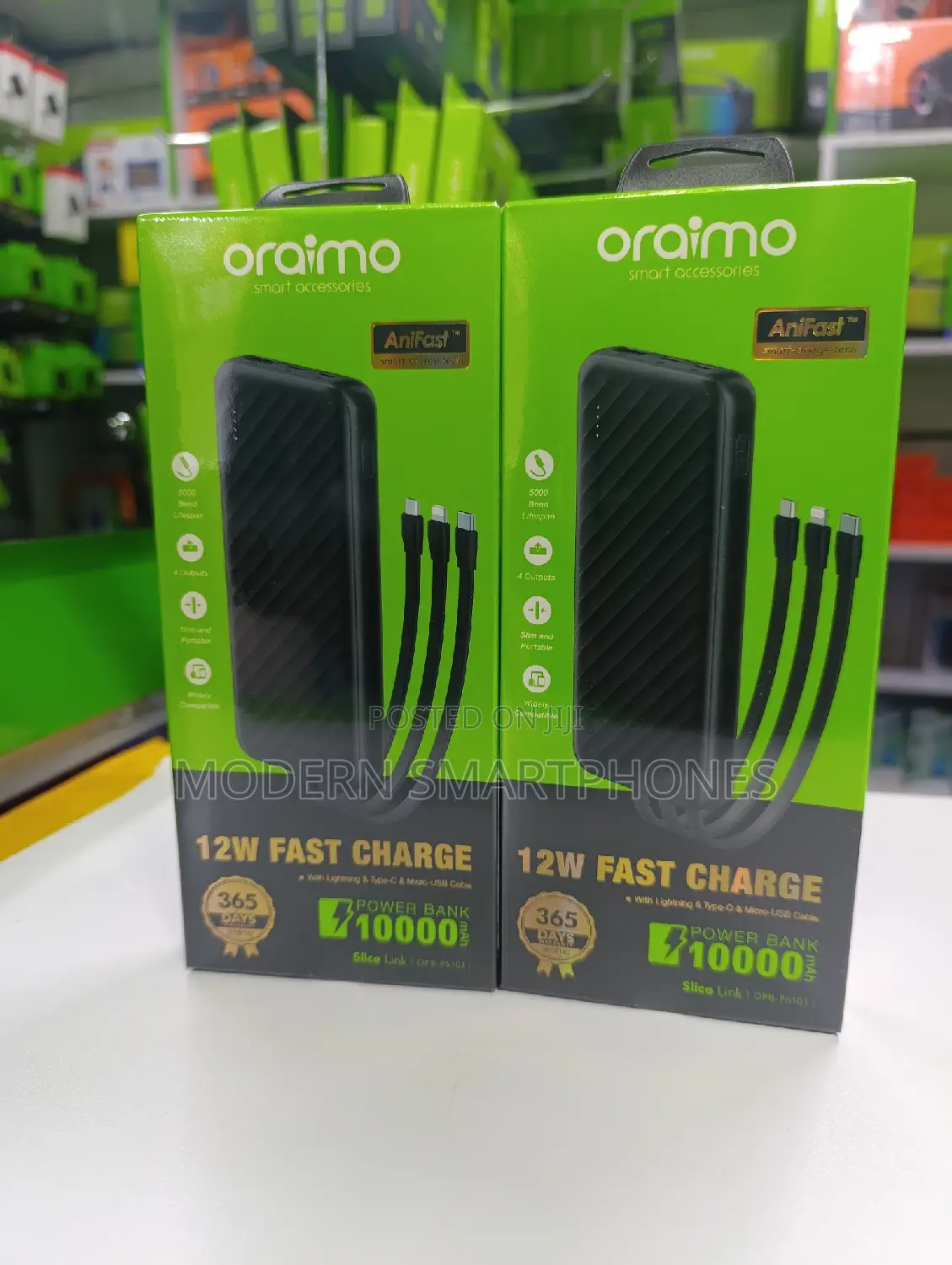 ORAIMO 12W Fast Charge 10000mah With 4 Output