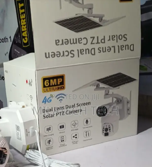 4g 6mp Ubox Dual Lens Dual Screen Solar PTZ Camera 4g;']\