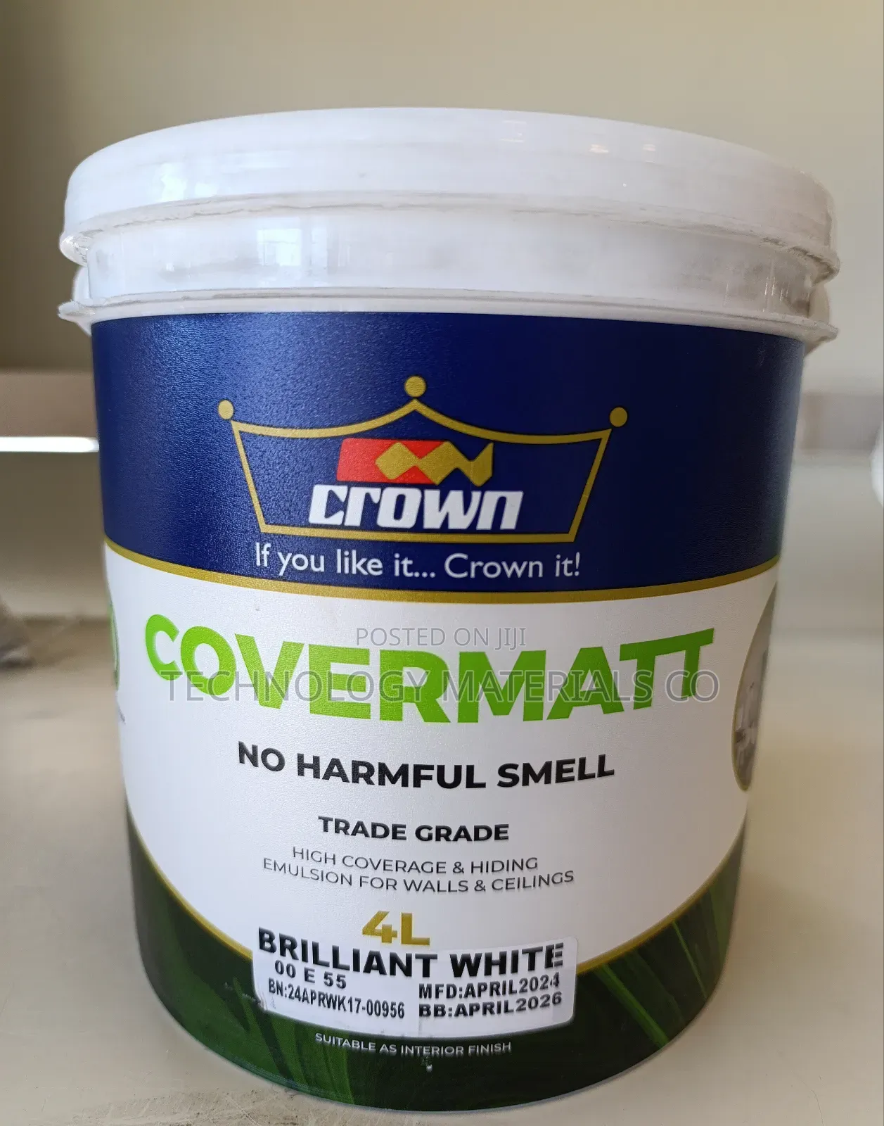 Covermatt Brilliant White Paint(4L)