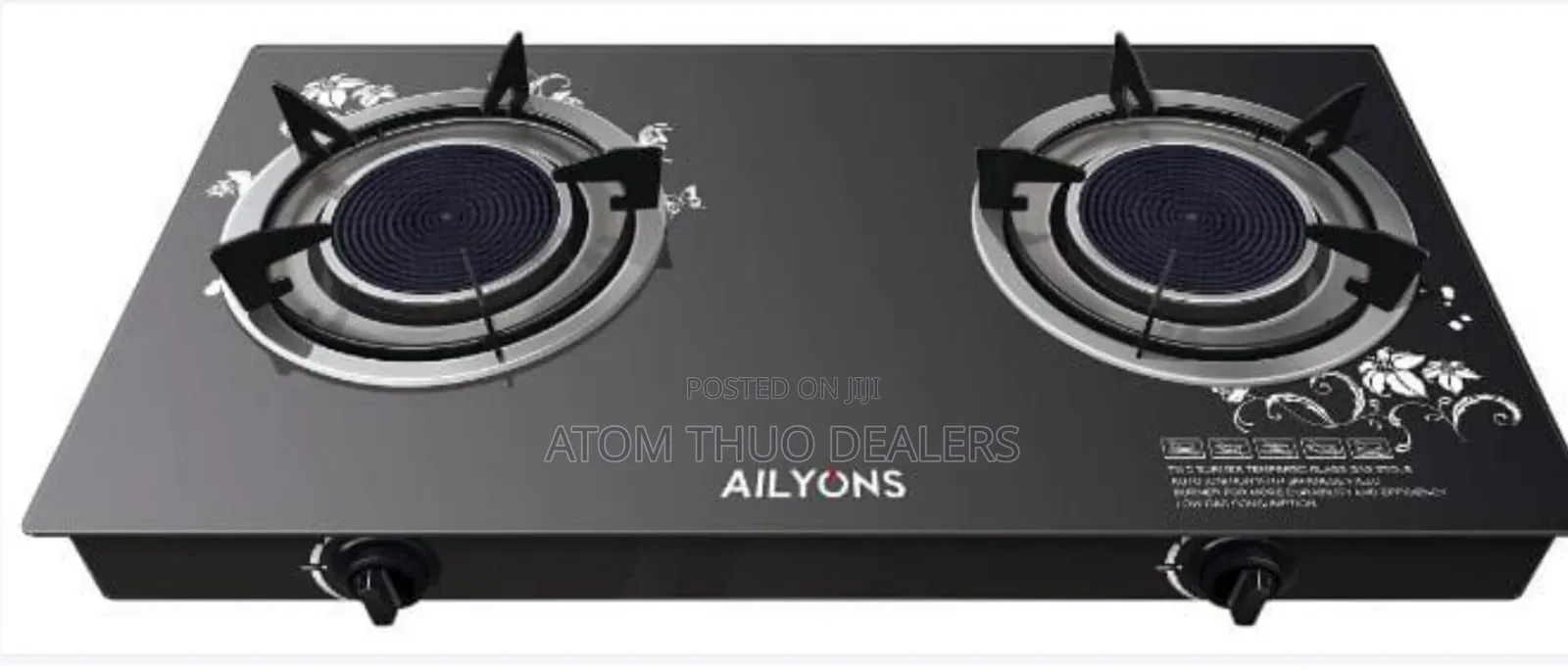AILYONS 2 Burner Glass Top Infrared Double Burner Cooker