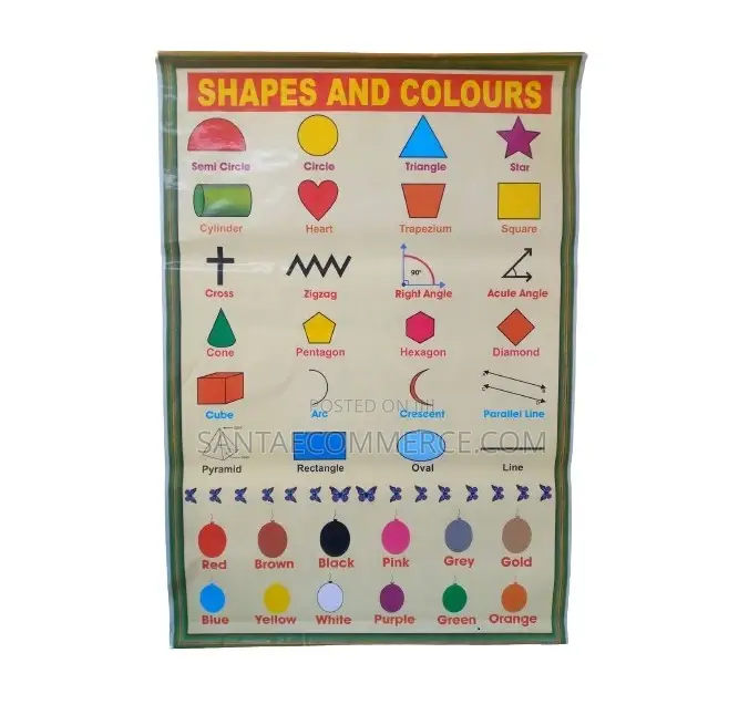 Kids Shapes and Colours Wall Chart