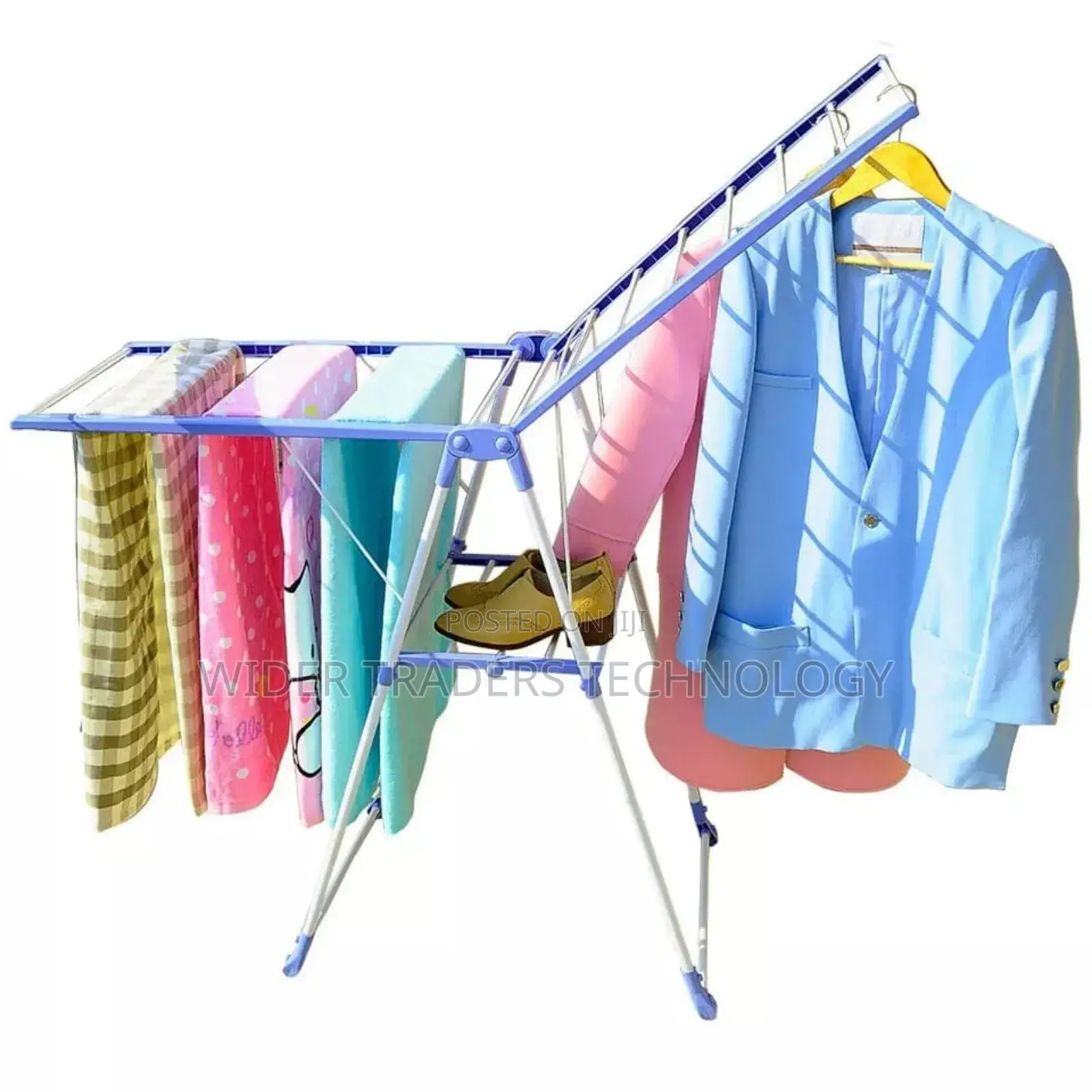 Foldable Portable Clothes Drying Rack Blue