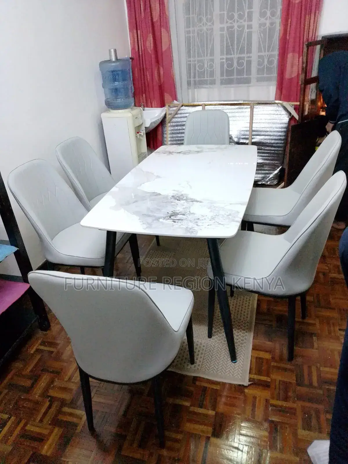 Six Seater Marble Top Dinning Table Set