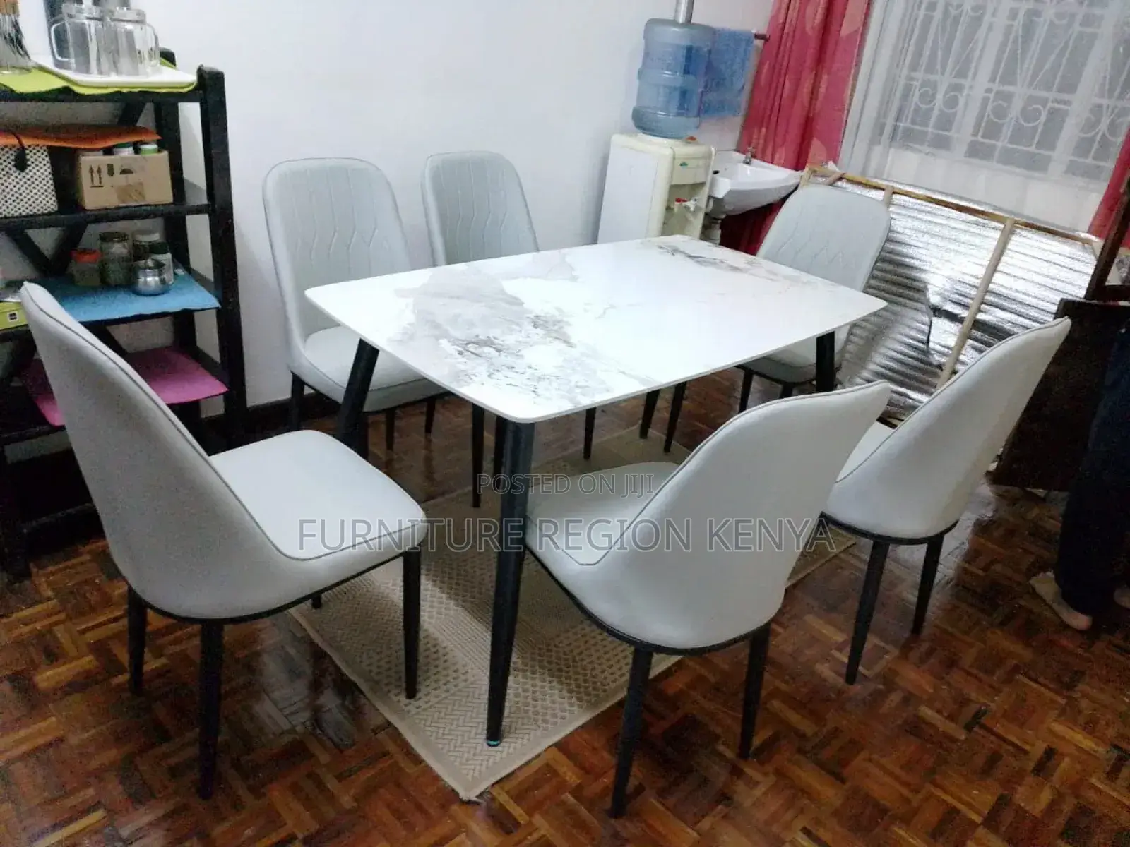 Six Seater Marble Top Dinning Table Set