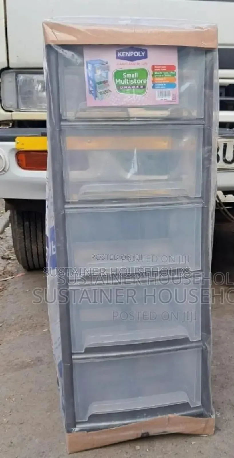 Grey 5 Storey Plastic Drawer Now Available