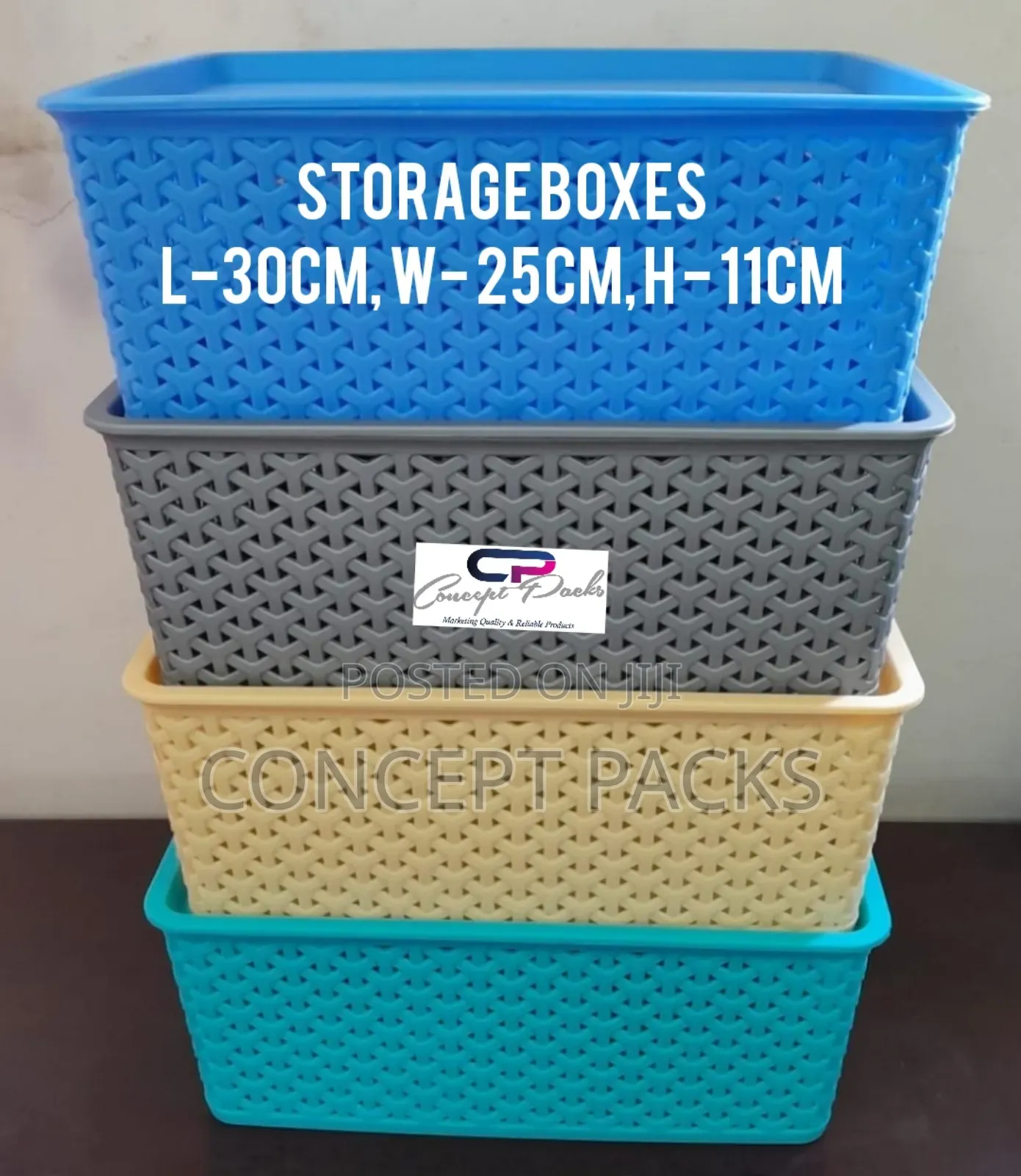Multipurpose Storage Boxes. L-30cm, W-25cm, H-11cm