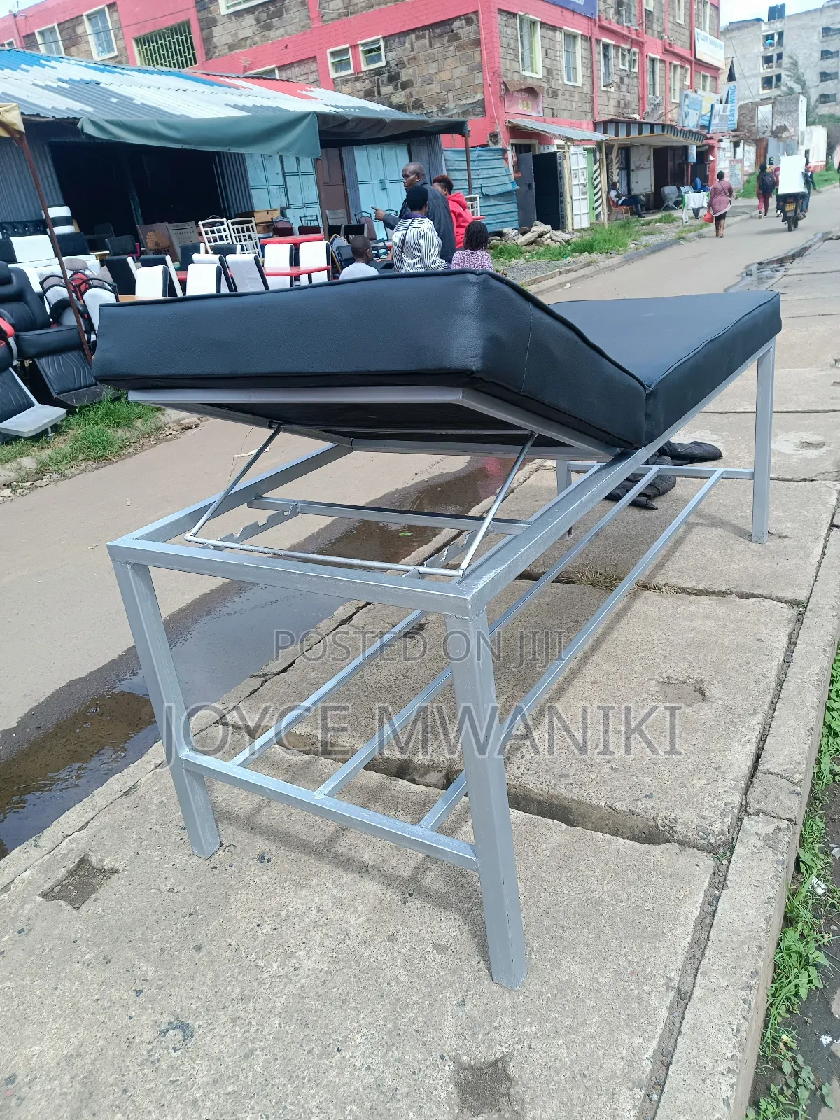 Massage Bed, Black And Silver