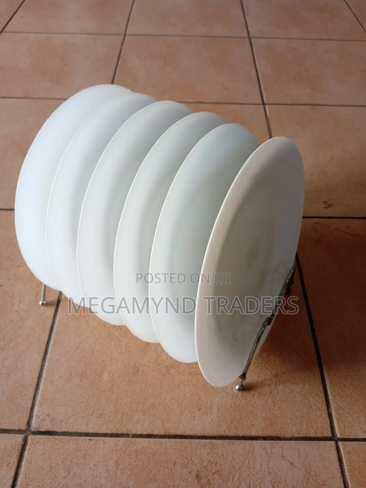 6pc Glass White Plates/Dinner Plate Size 10inch