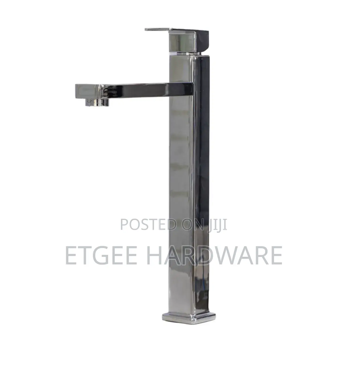Long Neck Silver Basin Mixer-Square