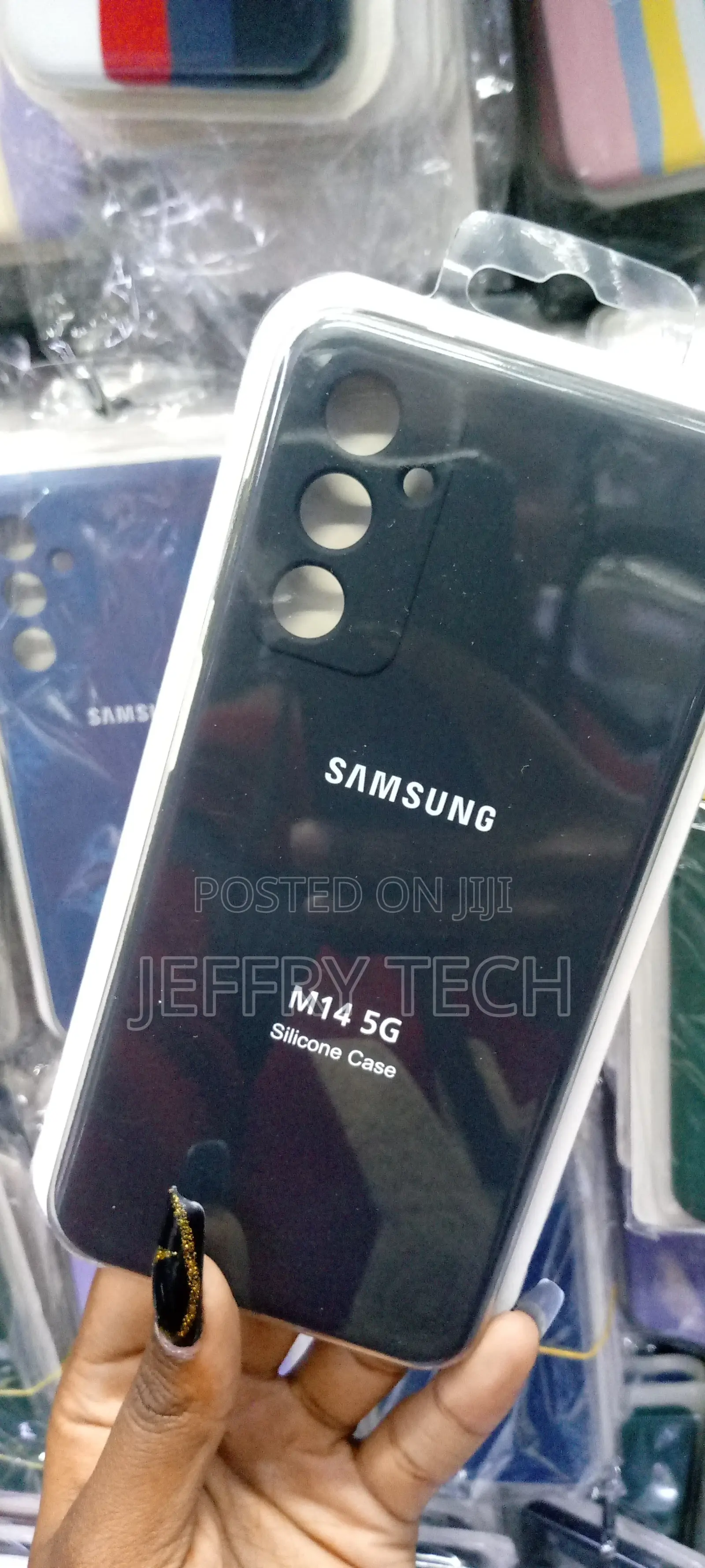Samsung Galaxy M14 5G Black Silicone Mobile Case |Slim, Soft