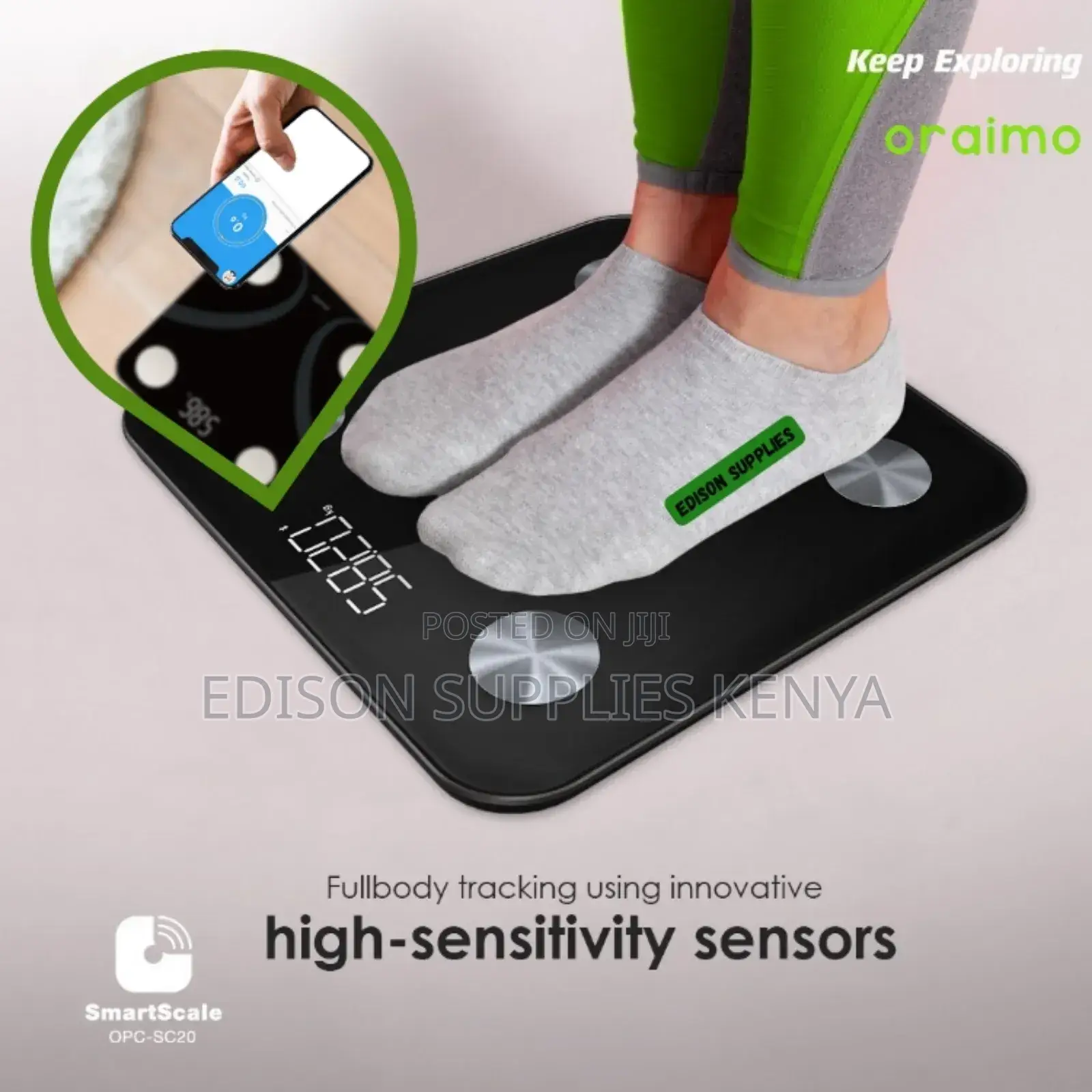 Oraimo Smart Bathroom Scale Weighing Scale Phone App Fitness