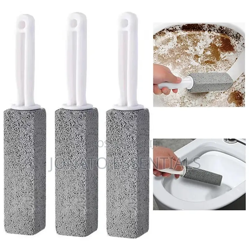 Toilet Pumice Stone Cleaner Brush With Handle for Stain Removal
