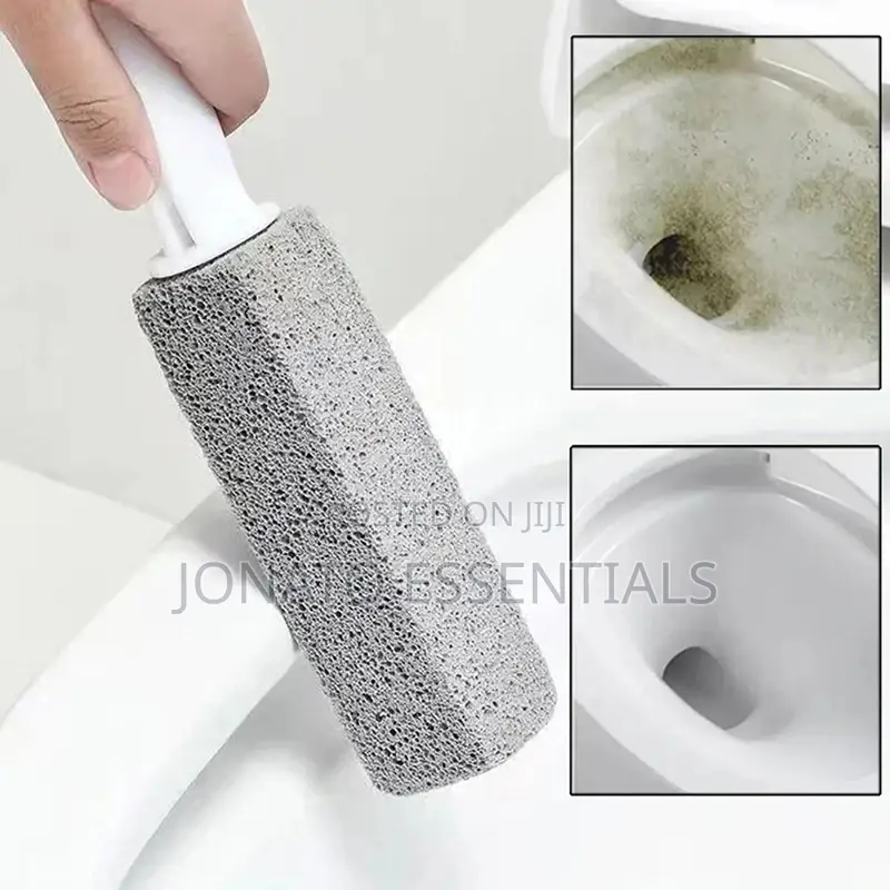 Toilet Pumice Stone Cleaner Brush With Handle for Stain Removal