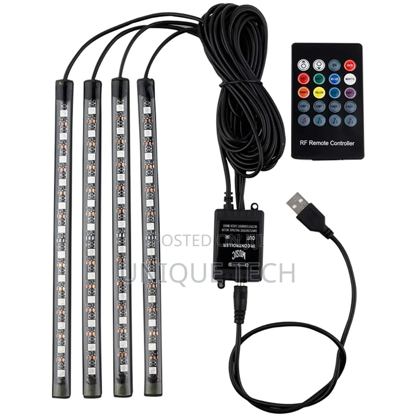 Car Interior Atmosphere Lights With Wireless Remote Control