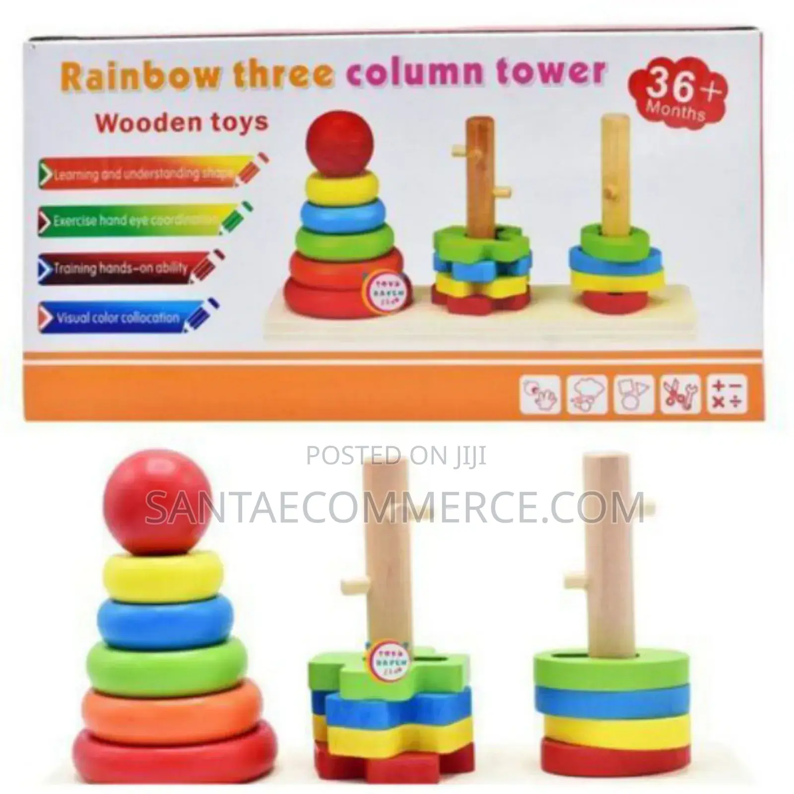 Wooden Rainbow Stacking Toy