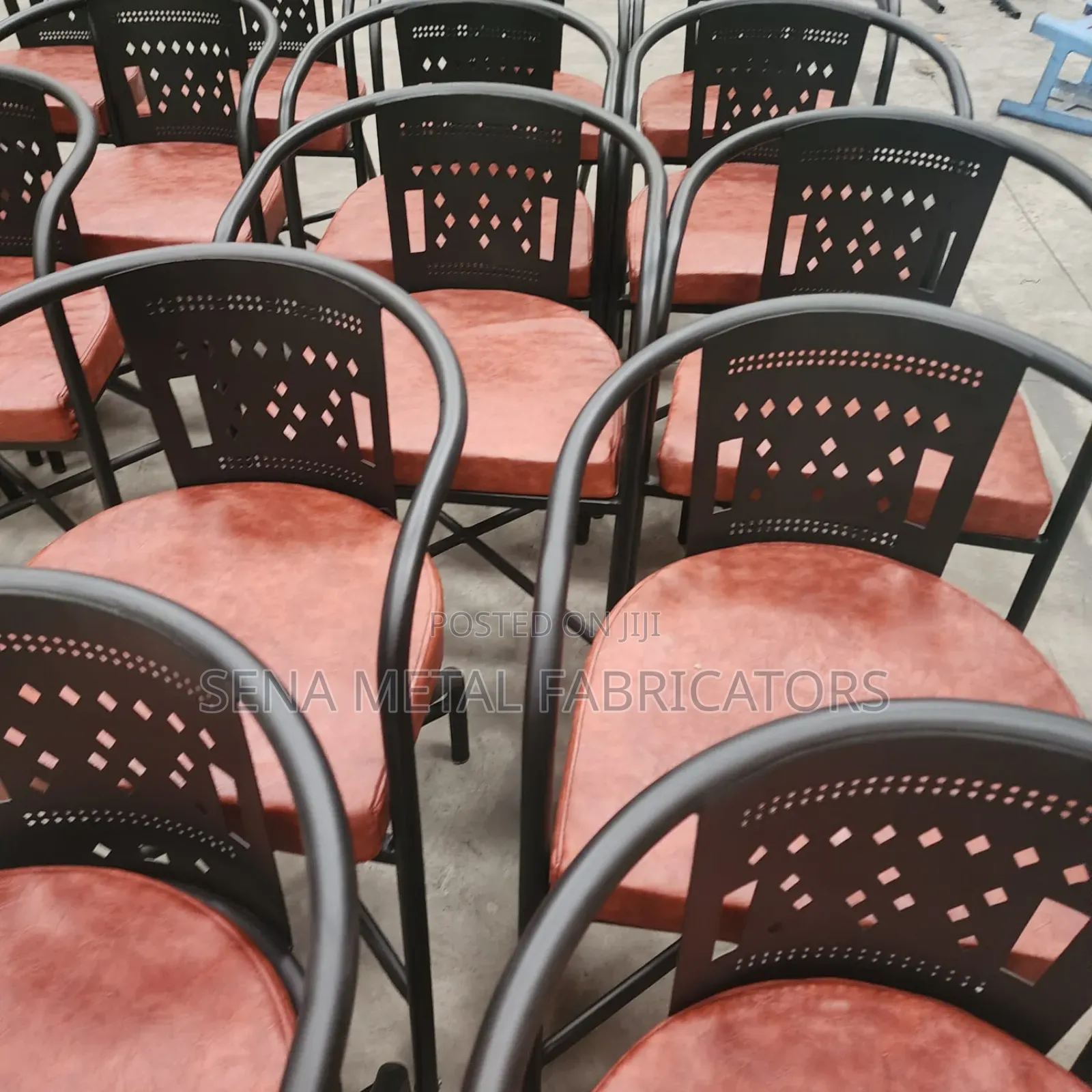 High-Quality Laser Cut Powder-Coated Restaurant Chairs.