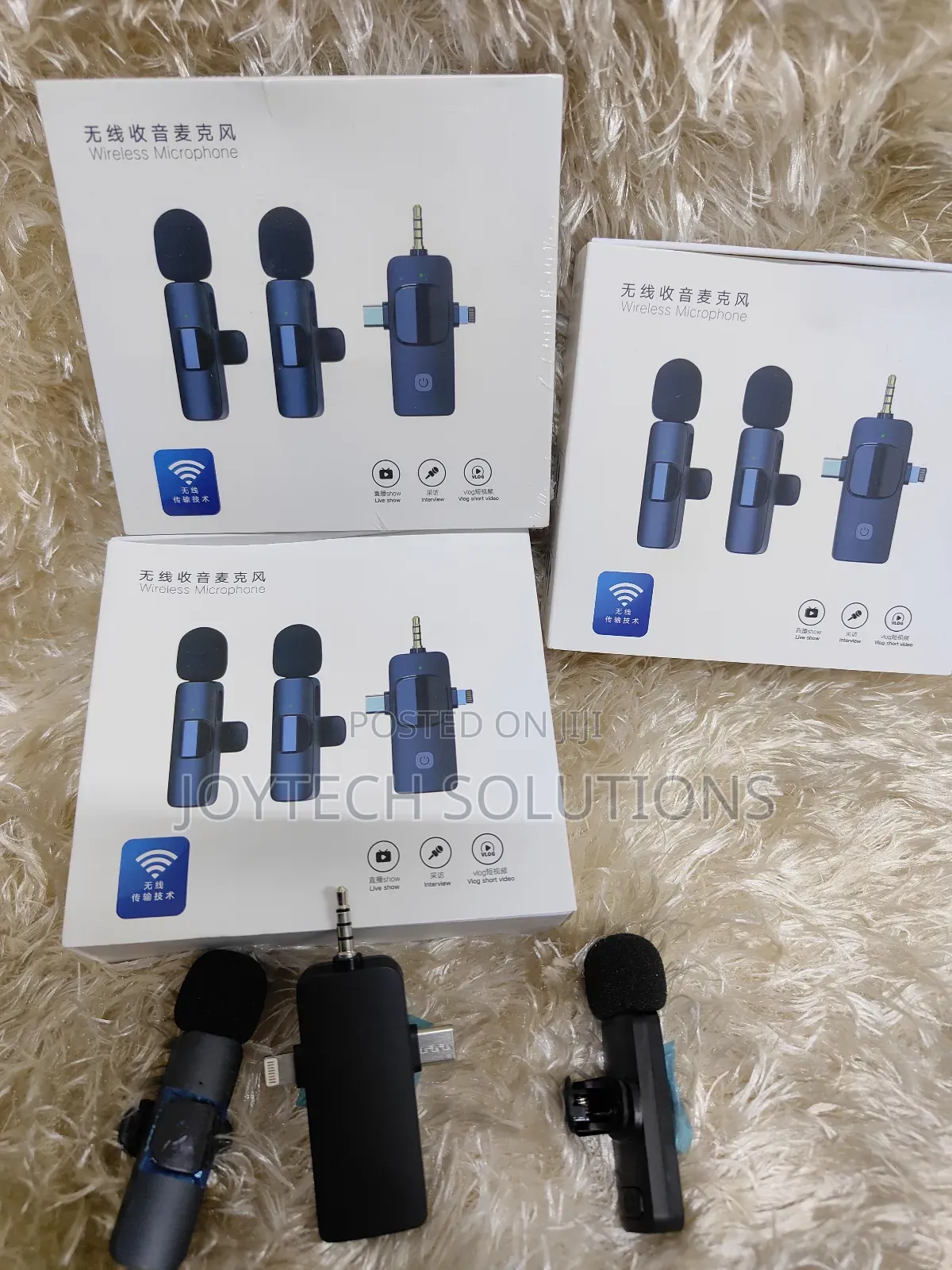 Lapel 3 in 1 Wireless Microphone for All Phones , Type C ,