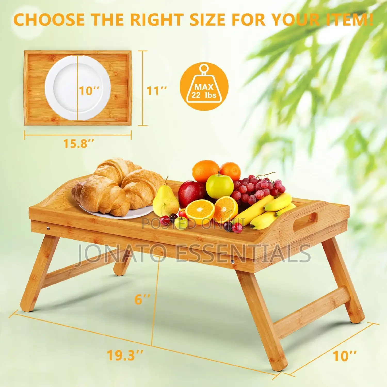 Foldable Bamboo Breakfast And Laptop Table