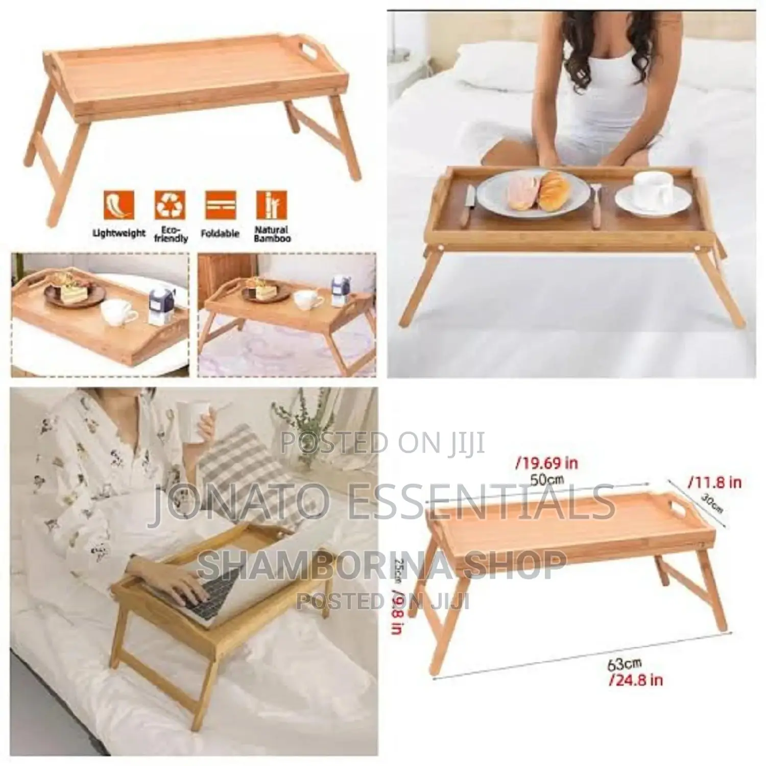 Foldable Bamboo Breakfast And Laptop Table