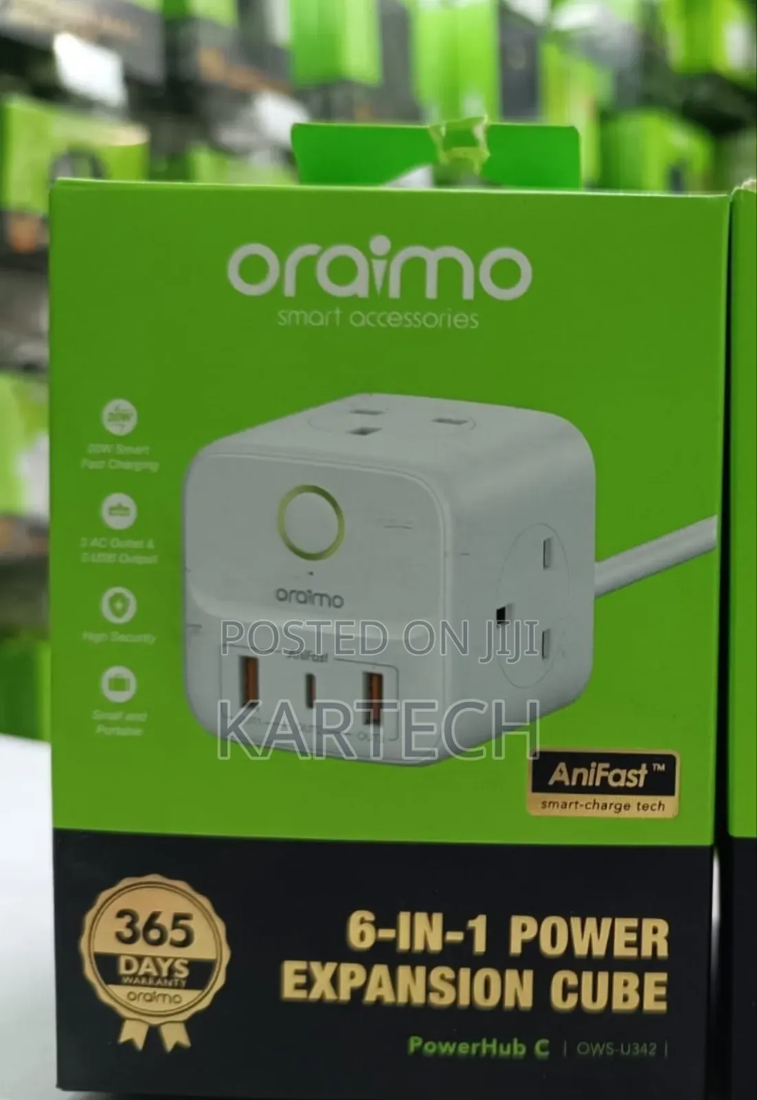 Oraimo Powerhub C 6 in 1 Power Expansion Cube